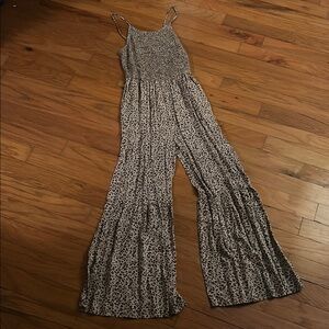 Japna Black and Cream Jumpsuit with Retro Flare